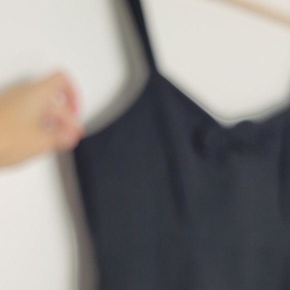 LOFT Black Outlet Lounge Sleeveless Strappy Linen Blend Cami Dress Lightweight - Picture 5 of 13